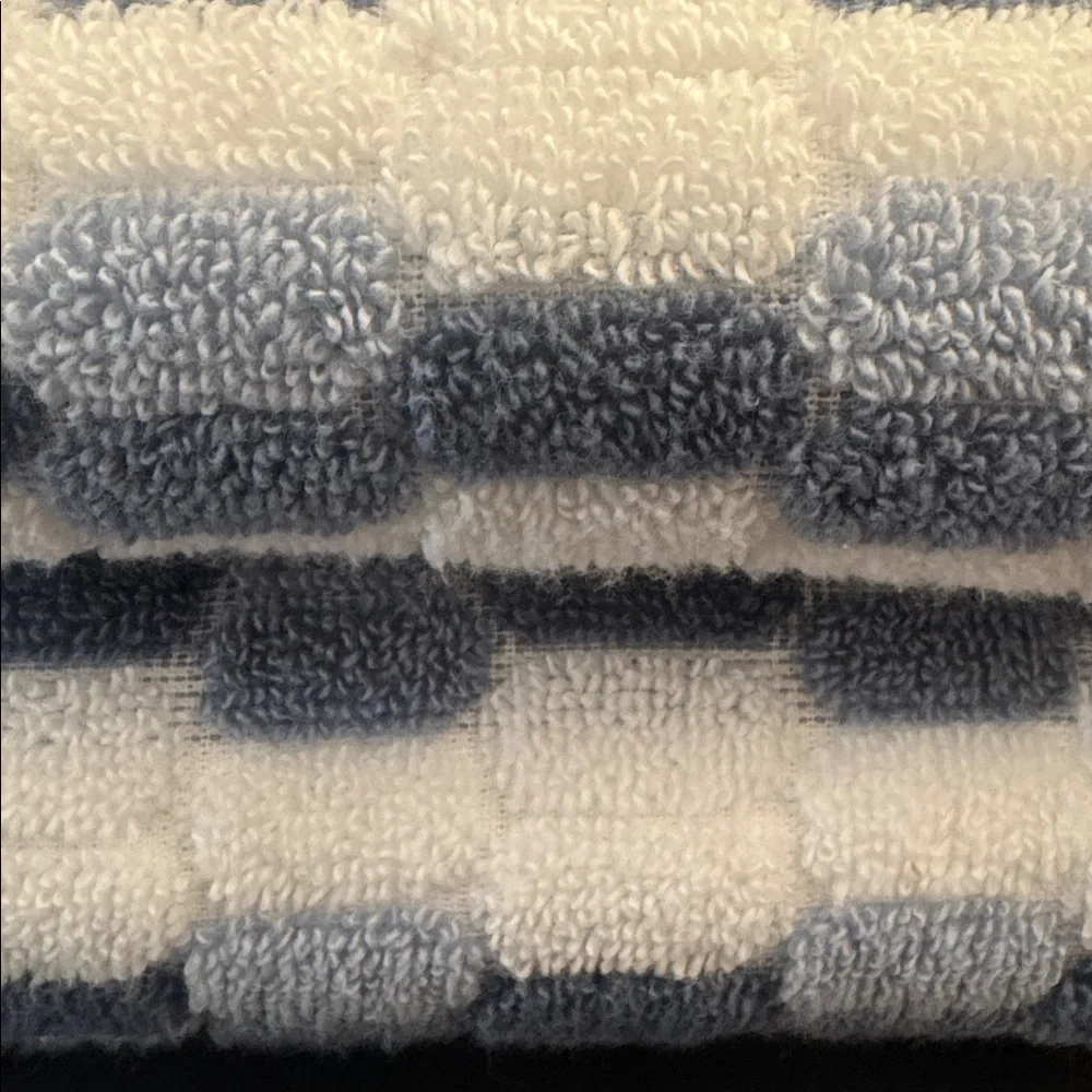 2pc CARO HOME 100% Cotton Mosaic Bath Towel Set - Denim